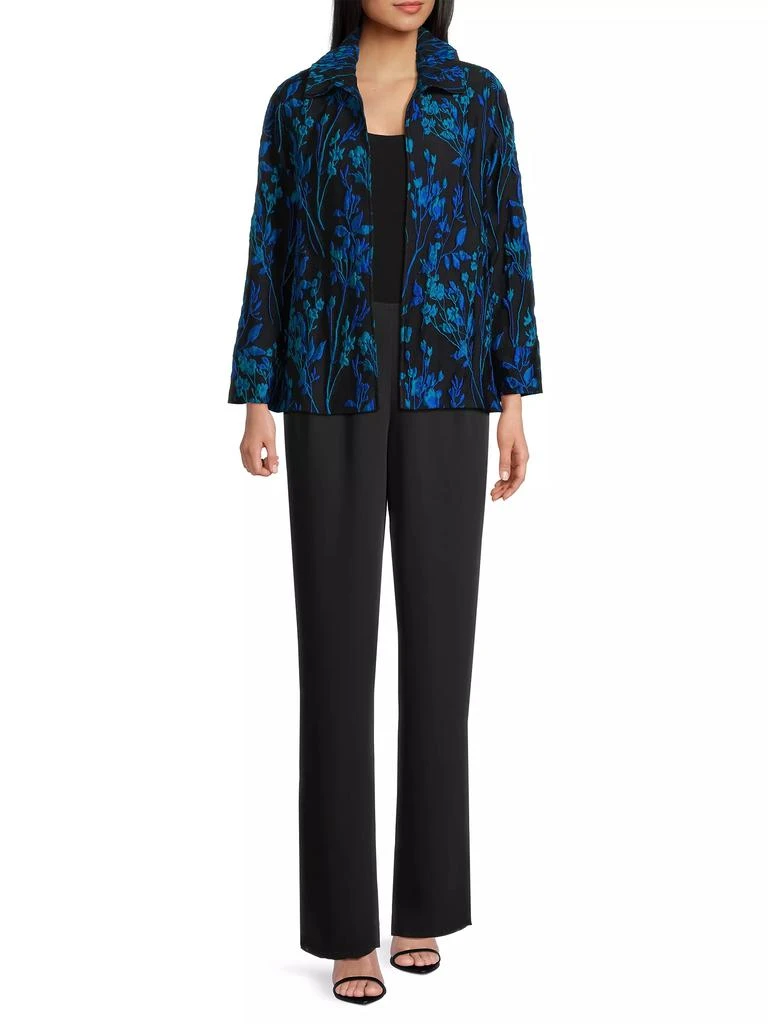 Caroline Rose Blue Moon Jacquard A-Line Jacket 2