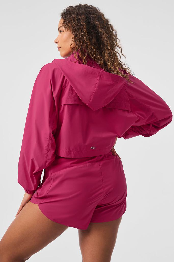 Alo Cropped Playmaker Jacket - Pink Summer Crush - Jackets - Free