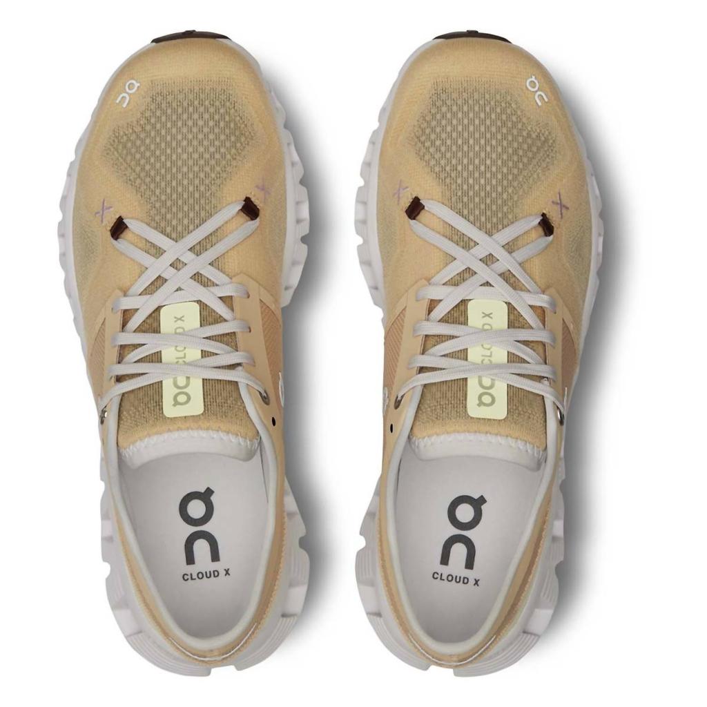 On Women's Cloud X 3 Running Shoes ( B Width ) In Savannah/frost