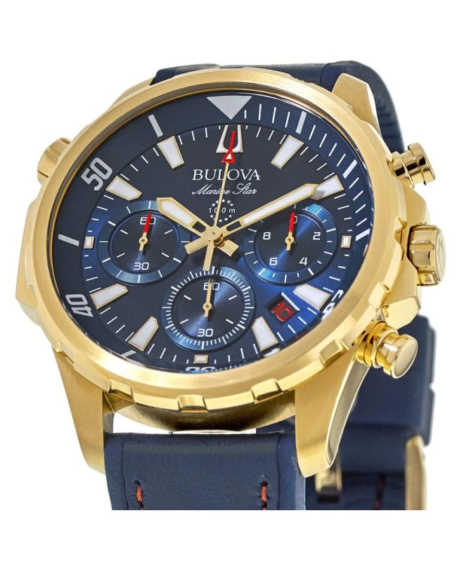 Bulova Bulova Marine Star Blue Chronograph Gold Tone Men's Watch 97B168 2