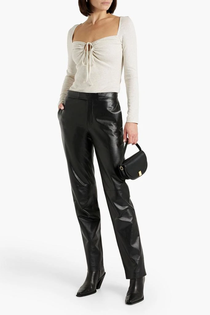 ROSETTA GETTY Ruched cutout cotton-jersey top 2