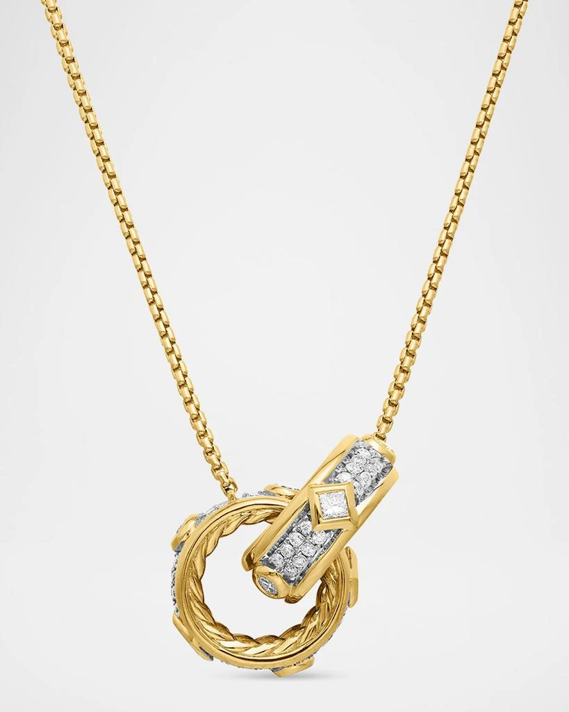 David Yurman 10mm Full Pave Mod Renaissance Pendant Necklace with Diamonds and Gold 1