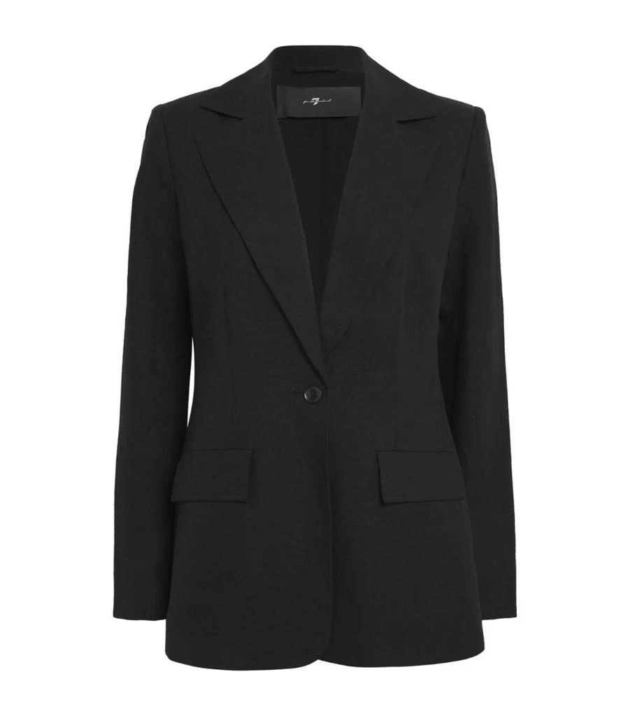 7 For All Mankind Linen-Blend Oversized Blazer 1