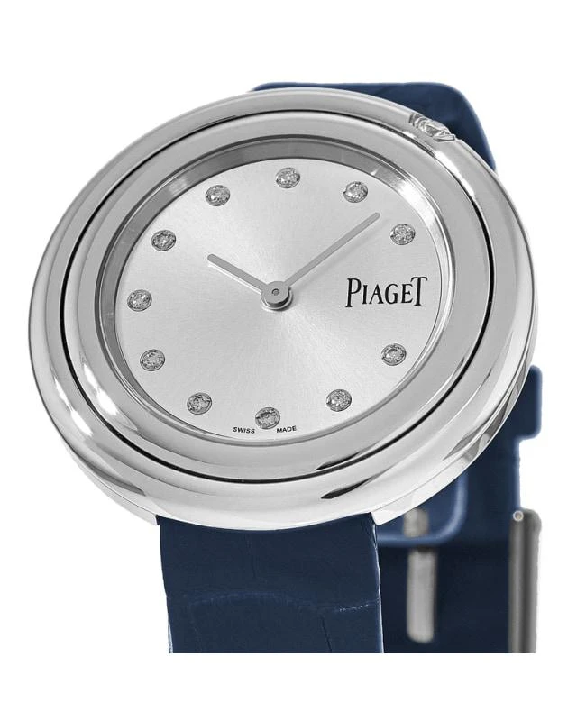 PIAGET Piaget Possession Silver Diamond 29mm Dial Blue Leather Strap Women's Watch G0A43080 2