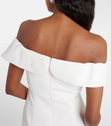 Self Portrait Bow-detail off-shoulder crêpe minidress 6