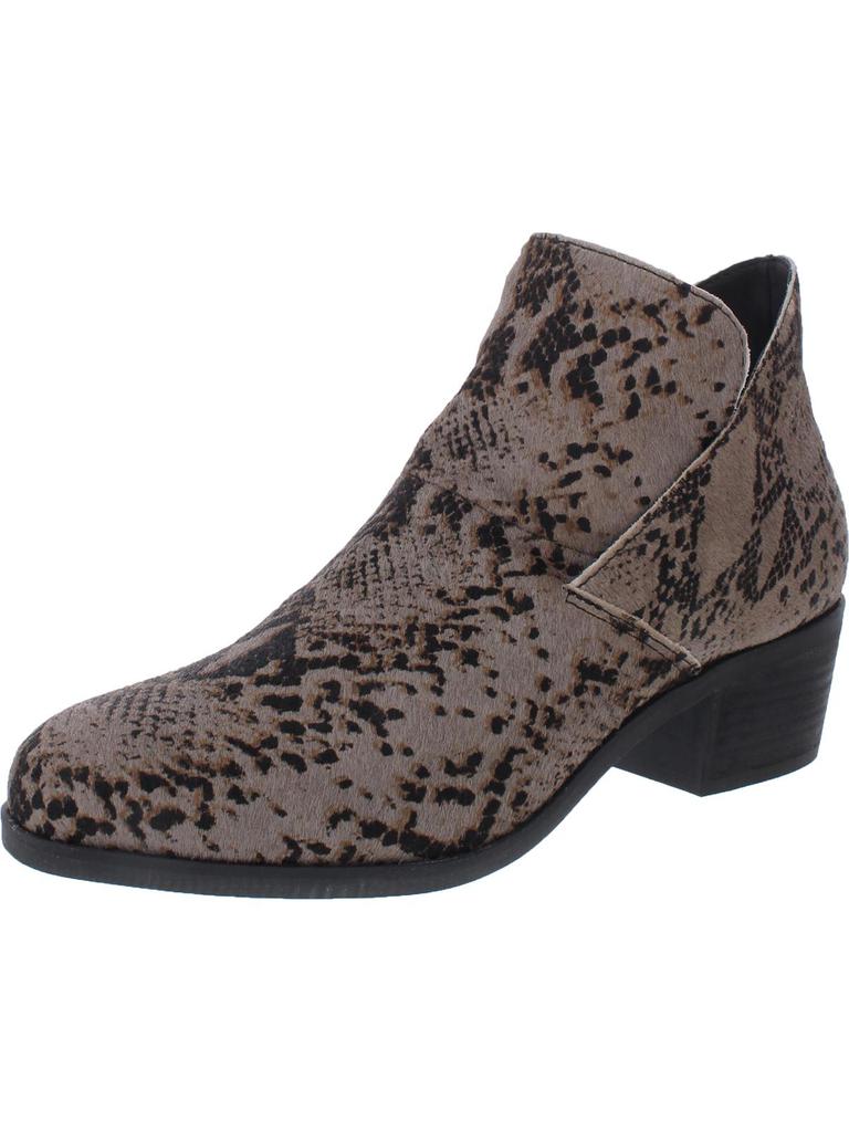 Me Too Zest 9 Womens Calf Hair Block Heel Ankle Boots