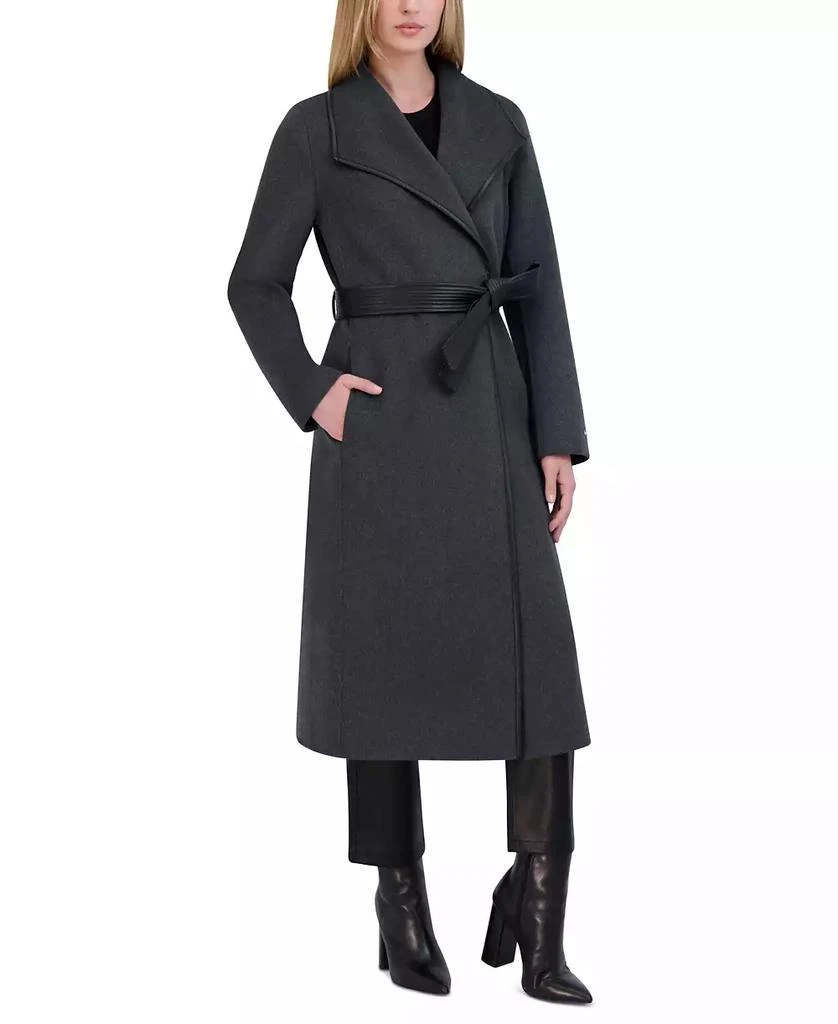 Tahari Womens Wool Blend Belted Wrap Coat 3
