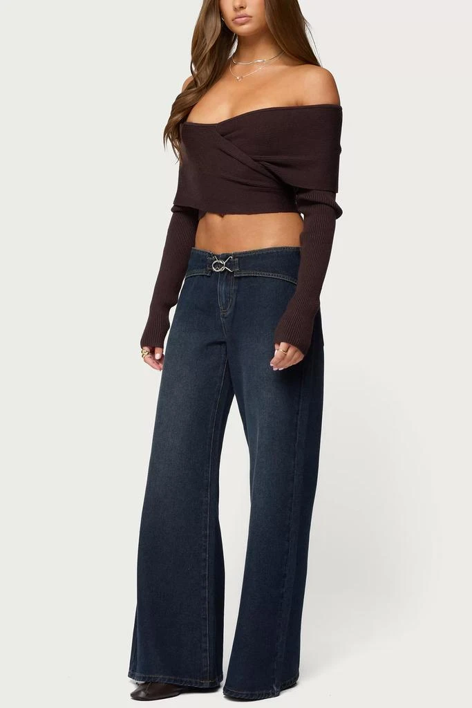 Edikted Edikted Paulina Off Shoulder Wrap Sweater 2