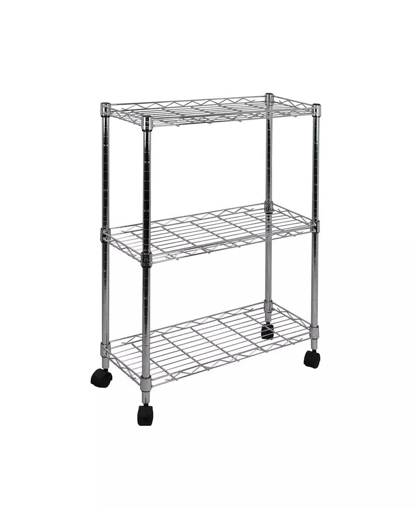 Oceanstar 3-Tier Shelving All-Purpose Chrome Utility Cart 5