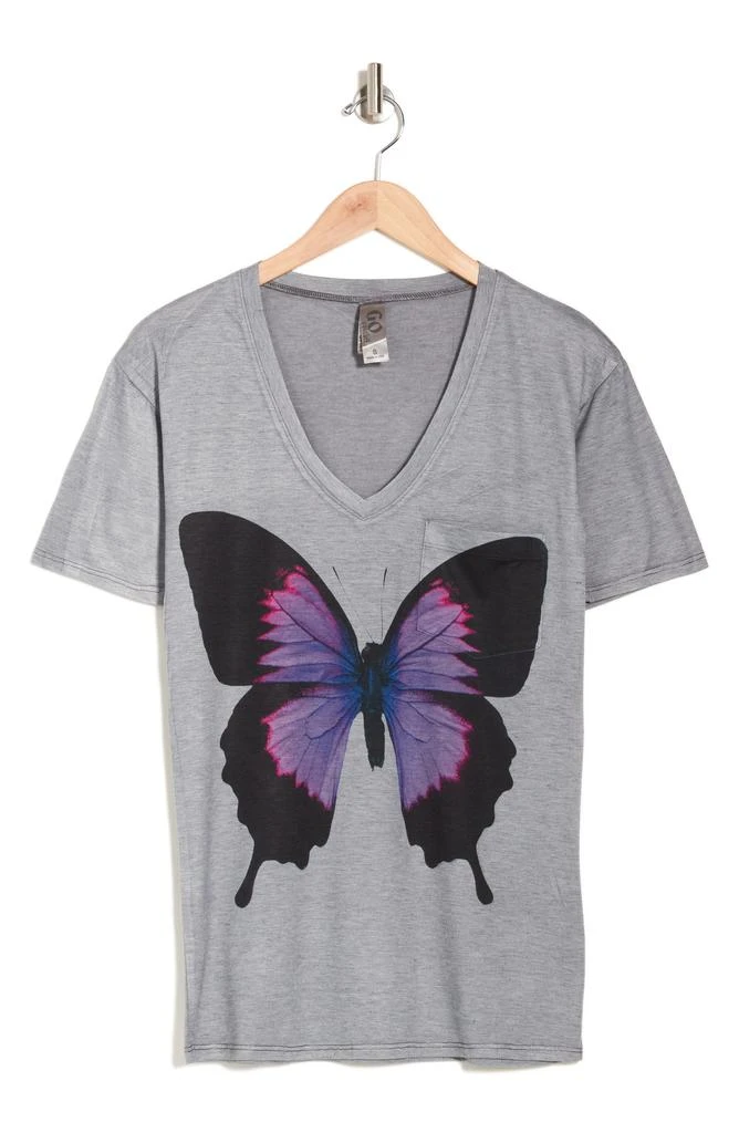 GO COUTURE Deep V-Neck Art Print T-Shirt 3