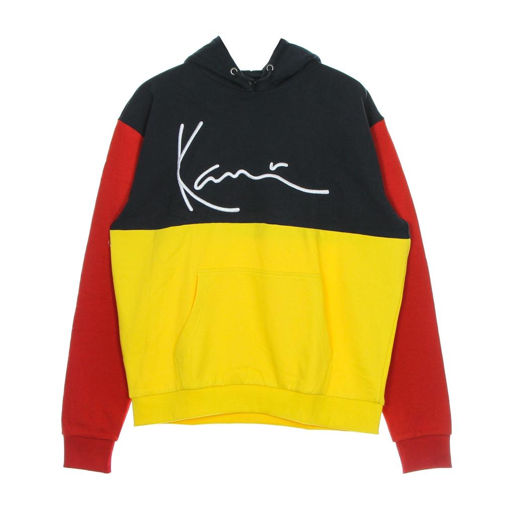Karl Kani Men's Signature Block Teddy Hoodie Yellow/navy/red