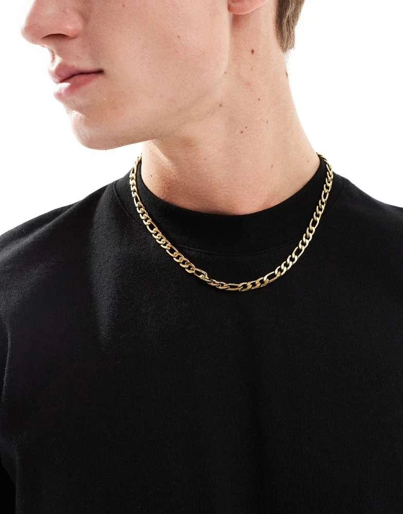 LOST SOULS Lost Souls 7mm figaro chain necklace in 18k gold plated 4