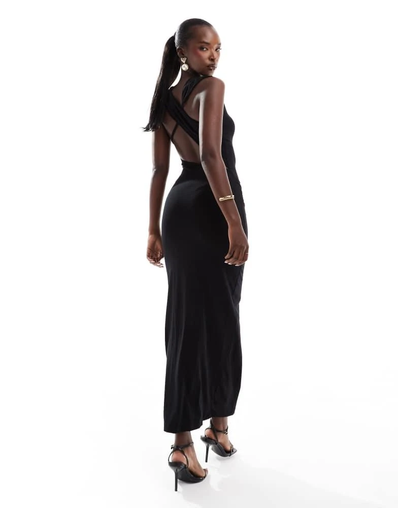 Shop ASOS DESIGN asymmetric high neck midi dress with cross open back in black on Sale at BeyondStyle Get 60% Off ASOS DESIGN asymmetric high neck midi dress with cross open Shop ASOS DESIGN asymmetric high neck midi dress with cross open back in black on Sale at BeyondStyle Get 60% Off ASOS DESIGN asymmetric high neck midi dress with cross open