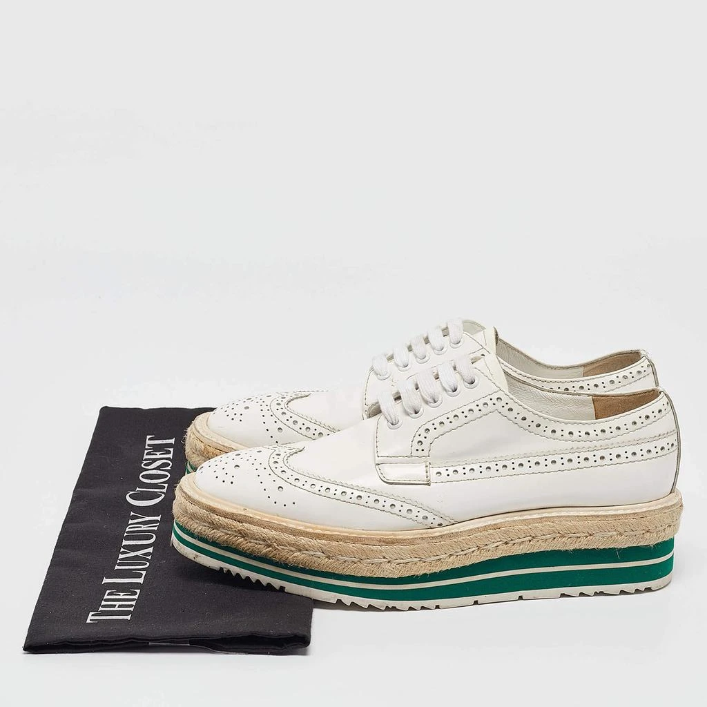 Prada Prada White Patent Leather Derby Sneakers Size 36 9