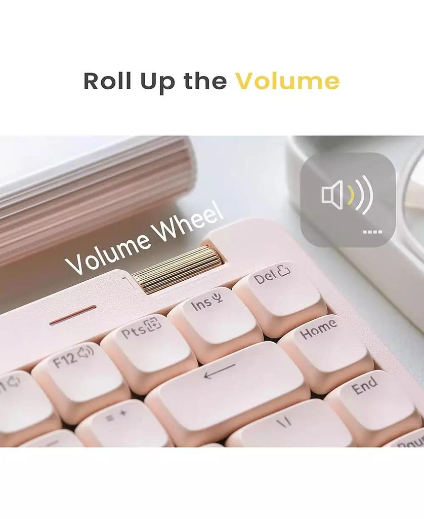 Lofree Affordable Low-Profile Mechanical Keyboard with 84 Keys, Swappable Rechargeable Wireless Keyboard, Bluetooth, Wired for Windows, Mac/Specter Linear Switches 8