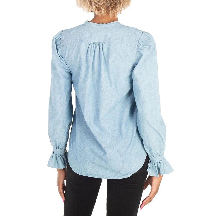 Ralph Lauren Puff-Sleeve Frill-Trimmed Denim Shirt 3