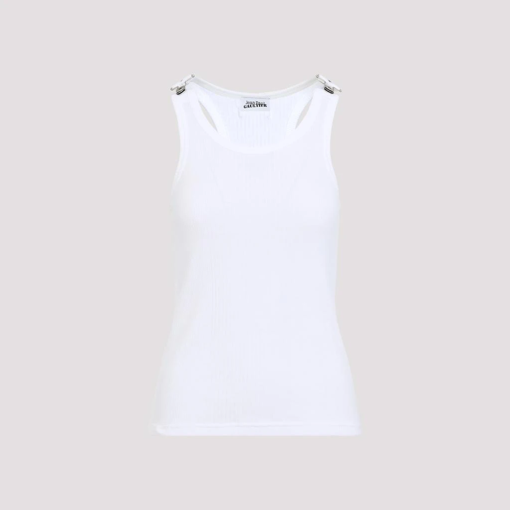 Jean Paul Gaultier RIBBED TANK TOP WITH OVERALL BUCKLES 2