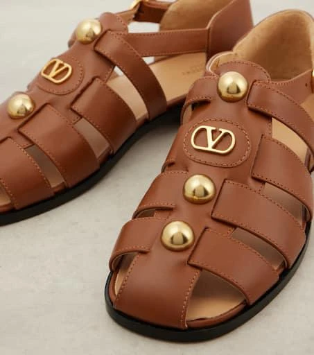 Valentino VLogo Signature leather fisherman sandals 5