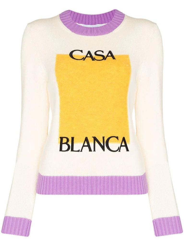 NA Logo embroidery colour-block Jumper