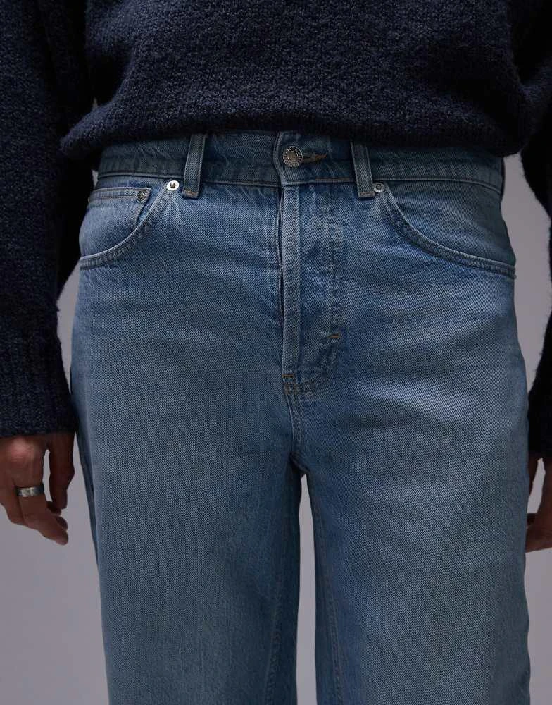 Topman Topman rigid straight jean in light wash blue 5