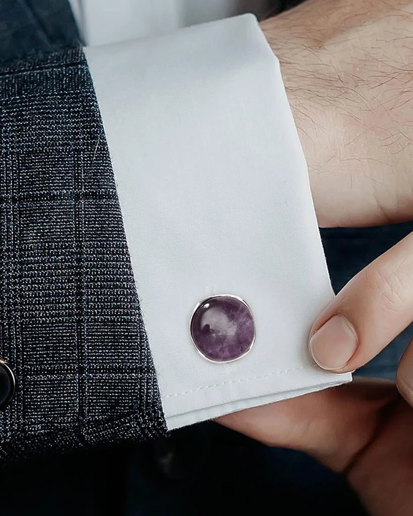 Cufflinks Inc. Men
s Round Amethyst Cufflinks 2