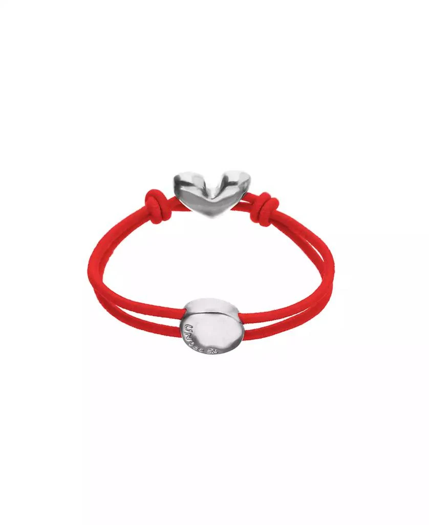 UNOde50 Red Elastic Thread Sterling Silver Plated Bracelet with Heart 2