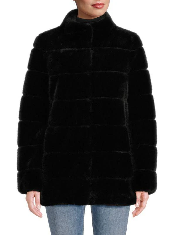 BELLE FARE Channeled Faux Fur Coat 1