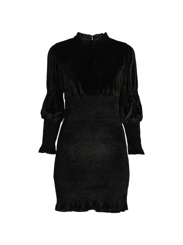 French Connection Sula Shirred Velvet Sheath Dress 3
