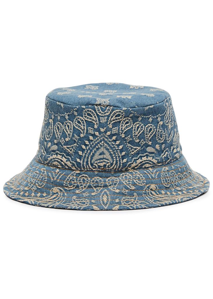 Paisley and logo-jacquard denim bucket hat – On Sale Now with Up