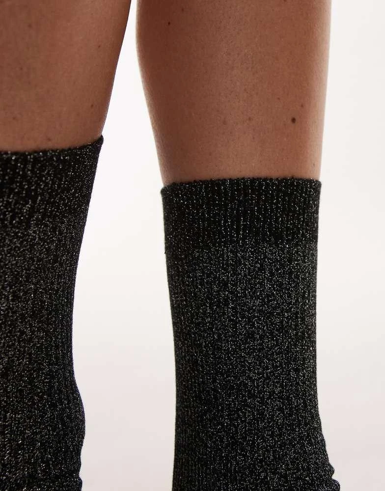 ARKET ARKET glitter stretch socks in black 2