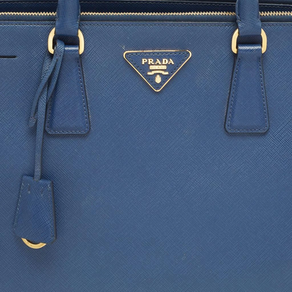 Prada Prada Navy Blue Saffiano Lux Leather Large Double Zip Tote 5