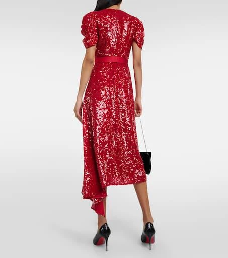 Erdem Asymmetric sequined midi dress 3