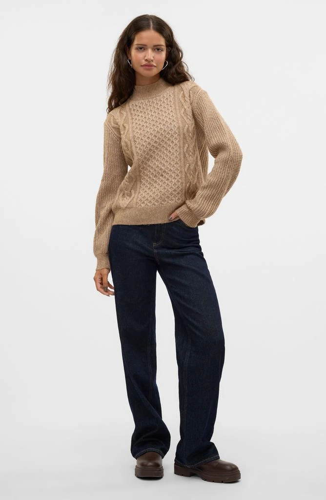 VERO MODA Universe Mock Neck Cable Sweater 5
