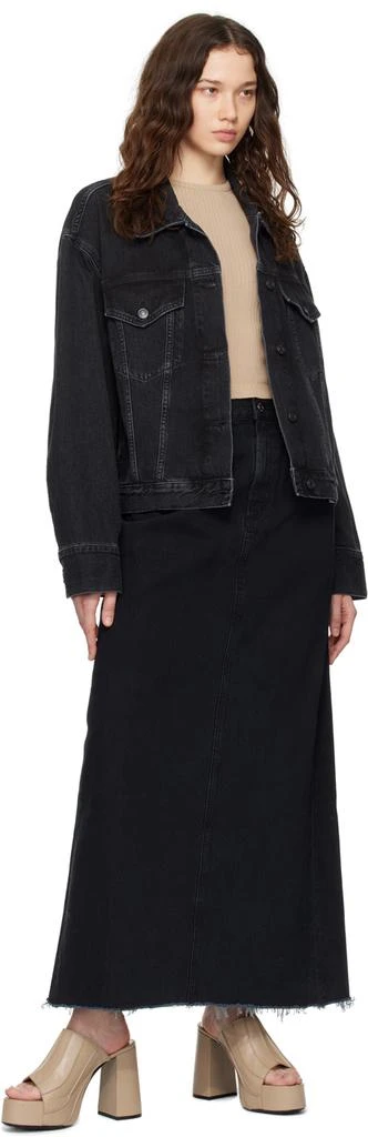 AGOLDE Black Hilla Denim Maxi Skirt 4
