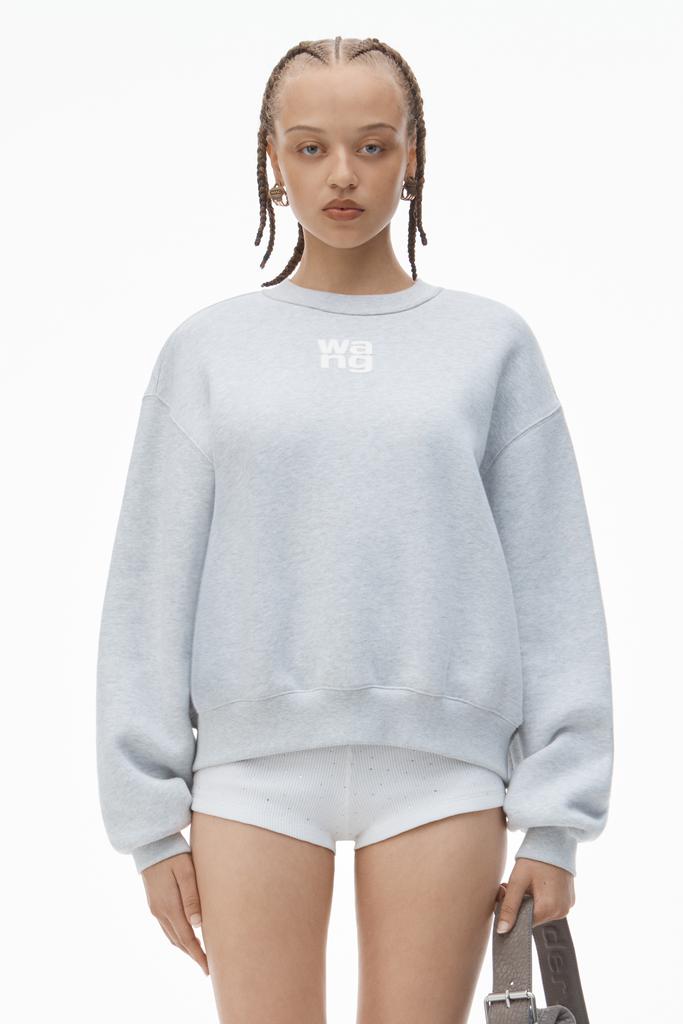 Alexander Wang PUFF LOGO SWEATSHIRT IN STRUCTURED TERRY