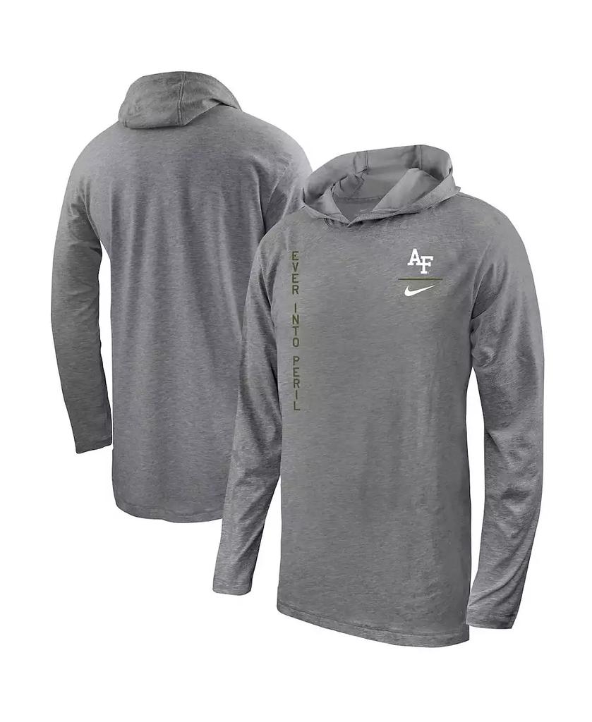 NIKE Men's  Heather Gray Air Force Falcons Rivalry Pullover Long Sleeve Hoodie T-shirt