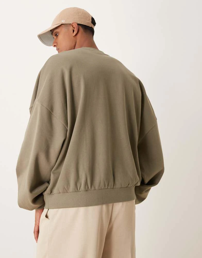 ASOS ASOS DESIGN essential extreme oversized sweatshirt in khaki 4
