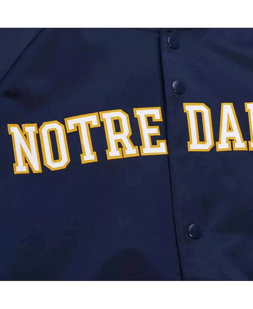 Mitchell & Ness Men's Navy Notre Dame Fighting Irish Lightweight Current Logo Satin Full-Snap Jacket 4