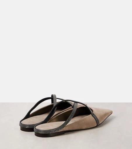 Brunello Cucinelli Monili suede mules 2