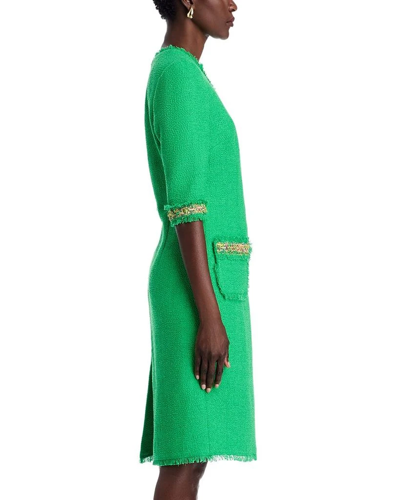 Teri Jon Boucle Multicolor Yarn Trim Raw Edge Finish Dress 5