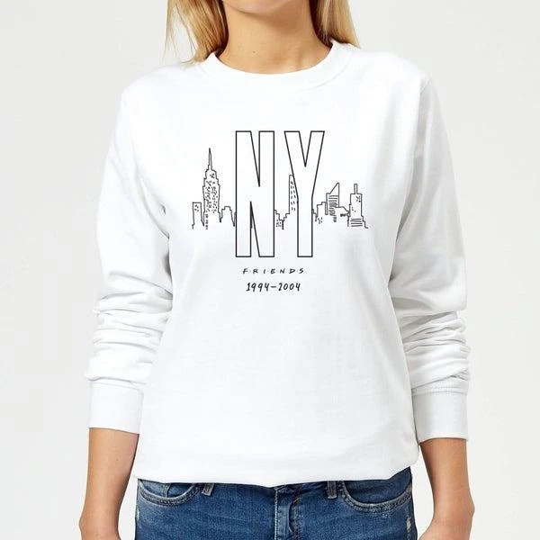 By IWOOT Friends NY Skyline Women's Sweatshirt - White 1