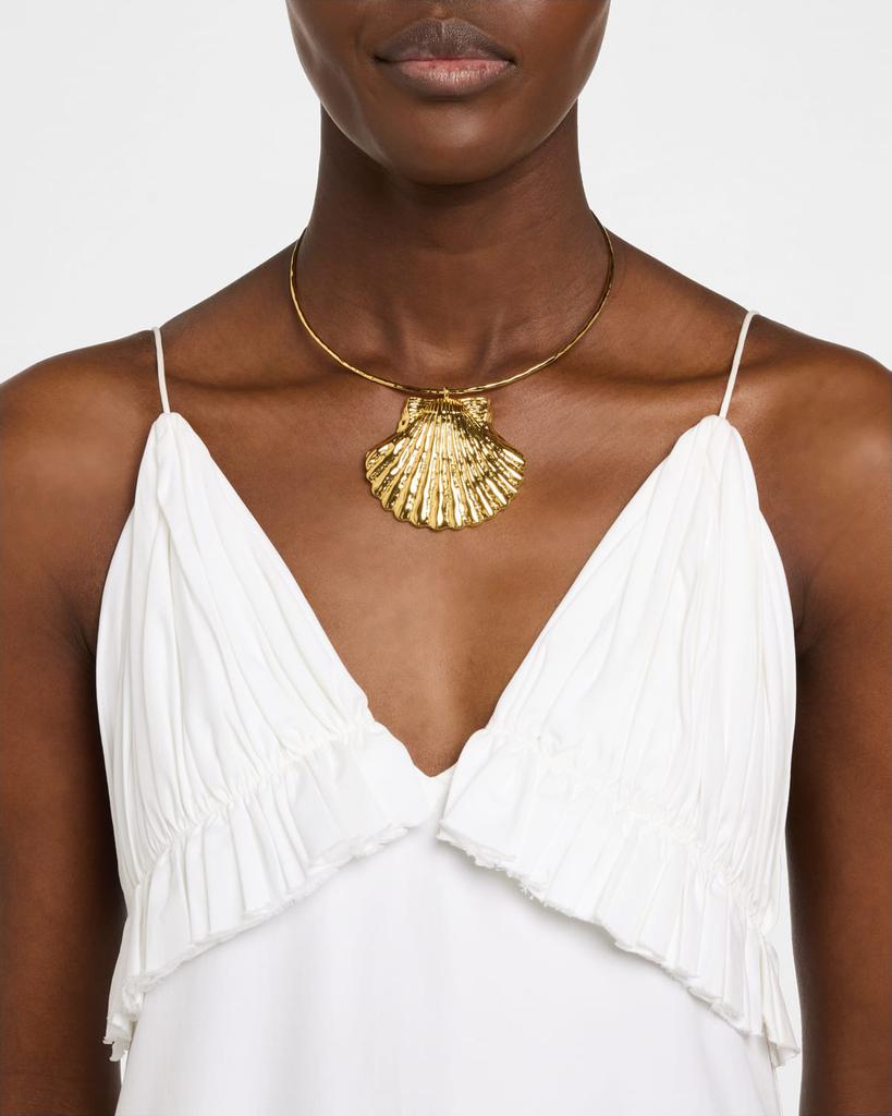 NEST Jewelry Hammered Torque Shell Collar Necklace