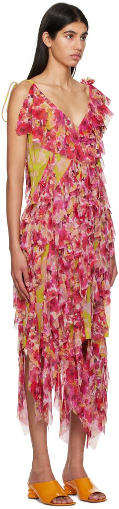 Dries Van Noten Pink Ruffled Midi Dress