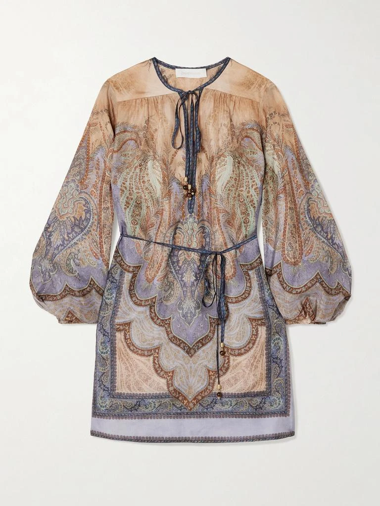 Zimmermann Wanderlust Belted Printed Silk Tunic