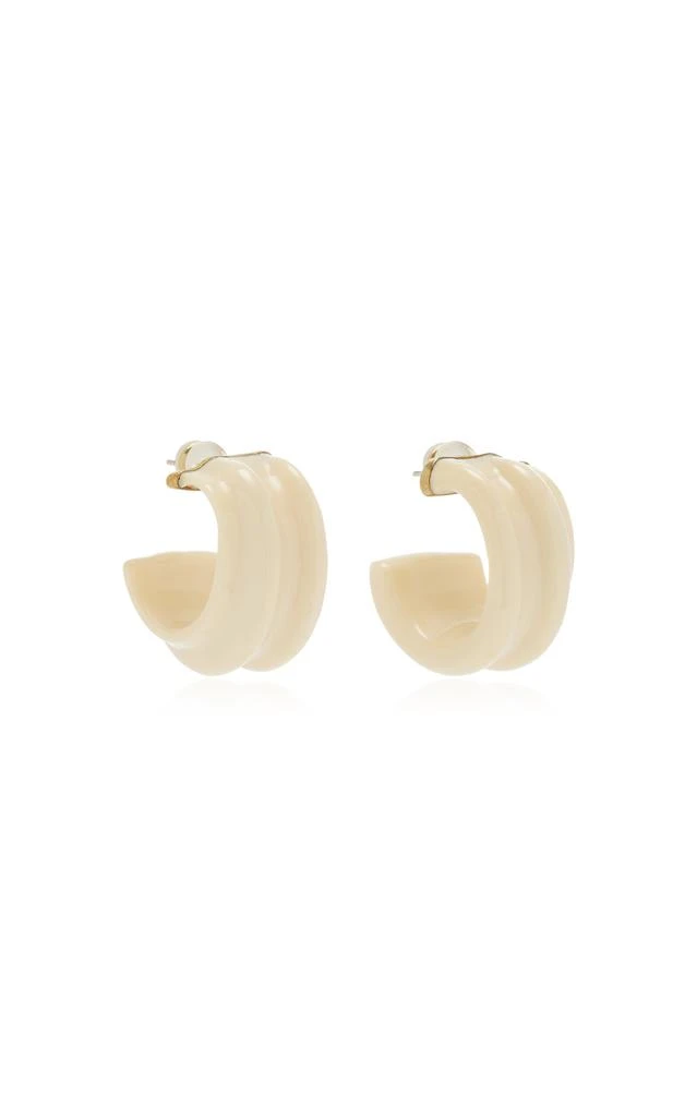 Lizzie Fortunato Lizzie Fortunato - Sculpted Resin Hoop Earrings - White - OS - Moda Operandi - Gifts For Her 1