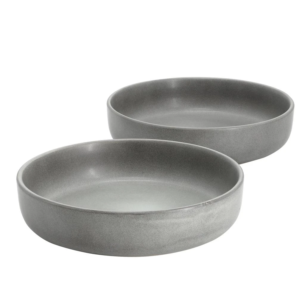 Gibson Soho Lounge Bryant Park 2 Piece 8 Inch Stoneware Dinner Bowl Set in Gray