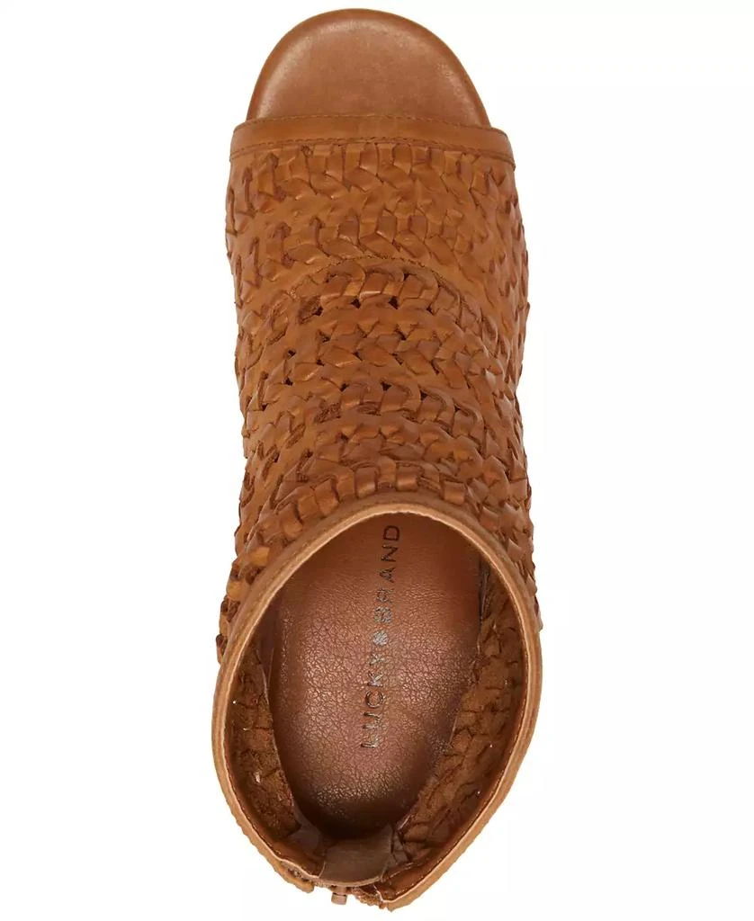 Lucky Brand Women's Mofira Woven Peep Toe Heeled Sandals 4