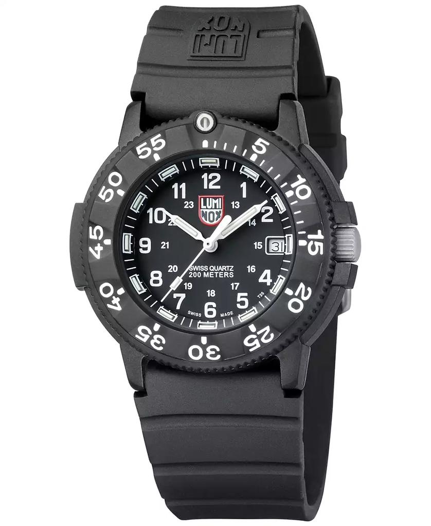 Luminox Men's Swiss Original Navy Seal EVO Series Military Dive Black Rubber Strap Watch 43mm