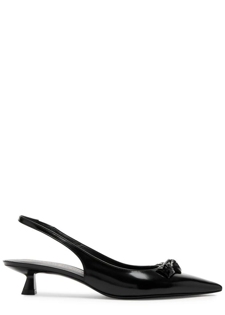 Stuart Weitzman Rosie 35 glossed leather slingback pumps 1