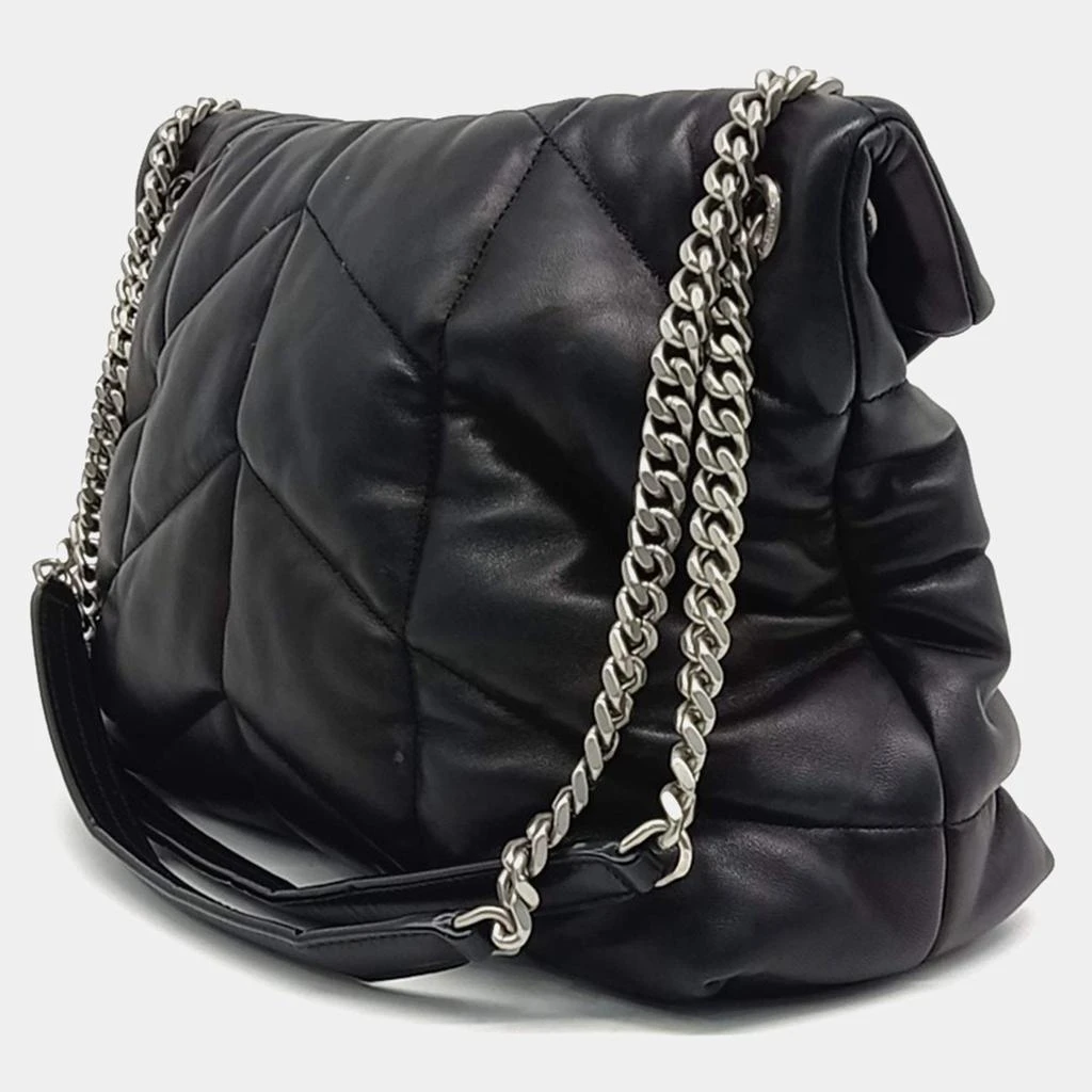 Yves Saint Laurent Saint Laurent Paris Black Leather Lulu Puffer Medium Shoulder Bag 2